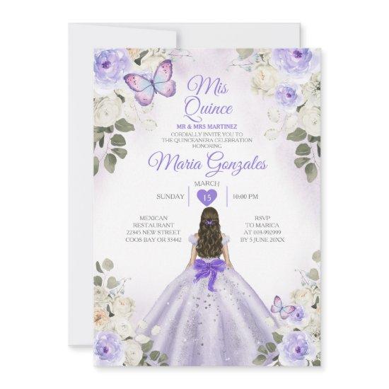 Purple & White Mis Quince 15 Anos Silver Crown