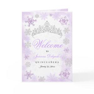 Purple Winter Wonderland Quinceanera Program