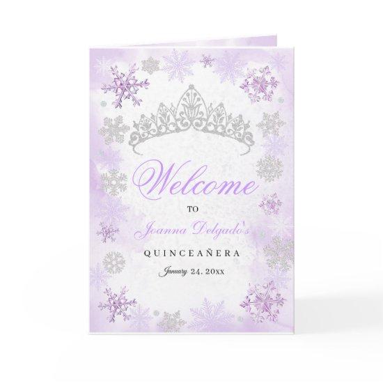 Purple Winter Wonderland Quinceanera Program
