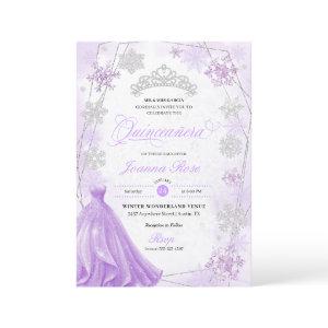 Purple Winter Wonderland Snowflake Quinceanera