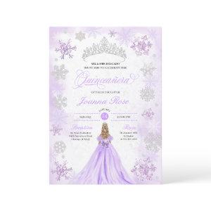 Purple Winter Wonderland Snowflake Quinceanera