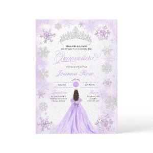 Purple Winter Wonderland Snowflake Quinceanera