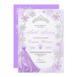 Purple Winter Wonderland Snowflake Sweet 16