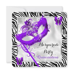 Purple Zebra Masquerade Quinceanera 15th Party