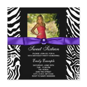 Purple Zebra Photo Sweet 16 Party