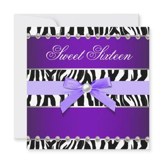 Purple Zebra Sweet 16 Birthday Party
