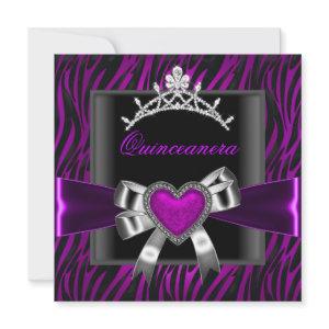 Purple Zebra Tiara Quinceanera 15th Birthday Party