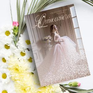 Purpurina Oro Rosa Tendencia XV Español Foto Foil