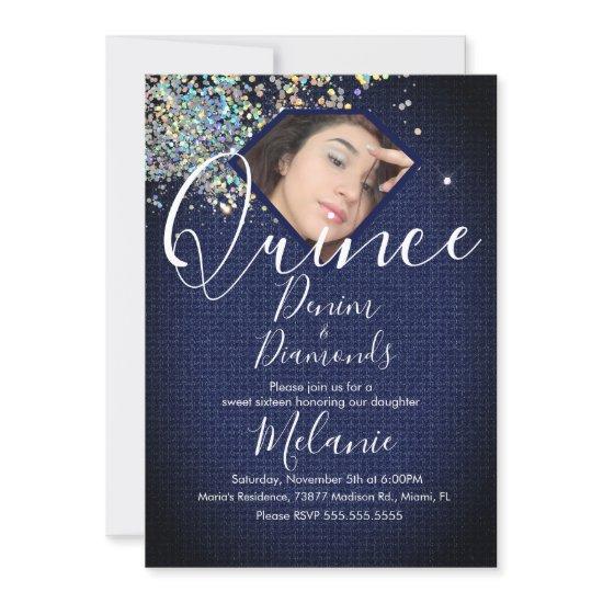 Quince Denim Diamonds Gem Photo Holographic