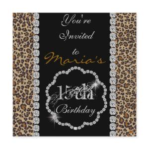 QUINCEANERA15th CHEETAH BLING Birthday