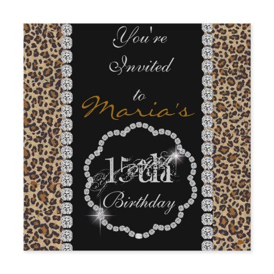QUINCEANERA15th CHEETAH BLING Birthday