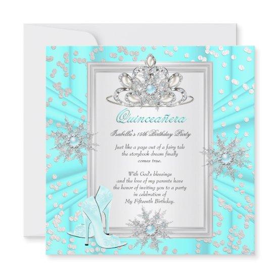 Quinceanera 15 Birthday Light Teal Blue Heels