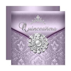 Quinceañera 15 Birthday Party Damask Lilac