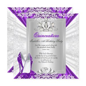 Quinceanera 15 Birthday Party Glitter Purple Heels