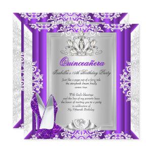 Quinceanera 15 Birthday Party Glitter Purple Shoes