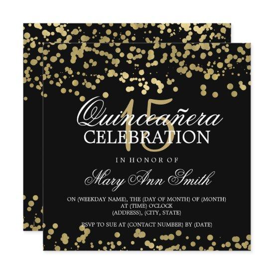 Quinceanera 15 Birthday Party Gold Foil Confetti