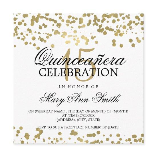 Quinceanera 15 Birthday Party Gold Foil Confetti