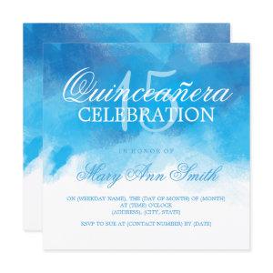 Quinceanera 15 Birthday Summer Blue Watercolor