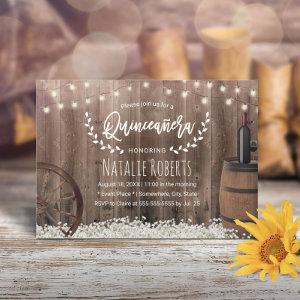 Quinceanera 15 Rustic Flowers Wine Barrel Birthday