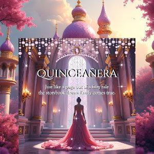 Quinceanera 15th Birthday Castle Pink Purple Dress