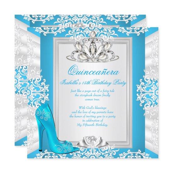 Quinceanera 15th Birthday Cinderella Blue Heel