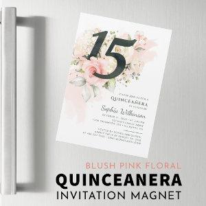 Quinceanera 15th Birthday Floral Rustic Modern Magnetic