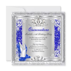 Quinceanera 15th Birthday Glitter Blue Shoes