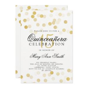 Quinceanera 15th Birthday Gold Foil Glitter Lights