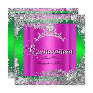 Quinceanera 15th Birthday Hot Pink Lime Tiara