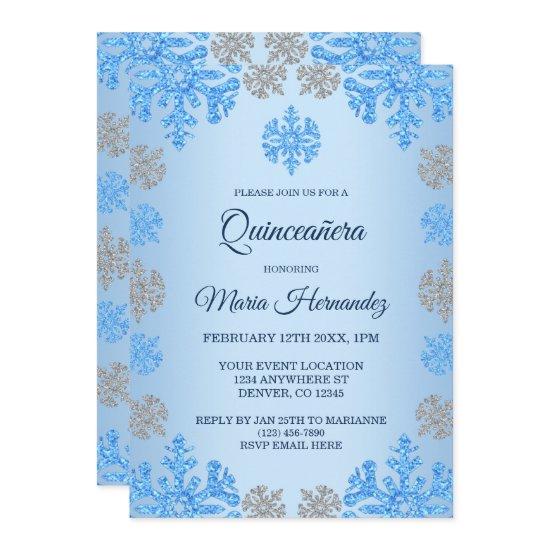 Quinceañera 15th Birthday Ice Blue Snowflake