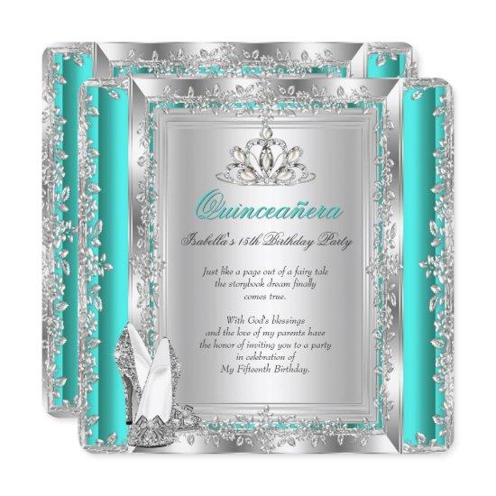 Quinceanera 15th Birthday Jade Green Silver Shoes
