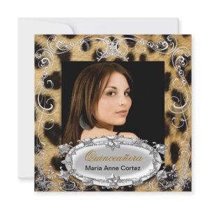 Quinceañera 15th Birthday Leopard Black Brown