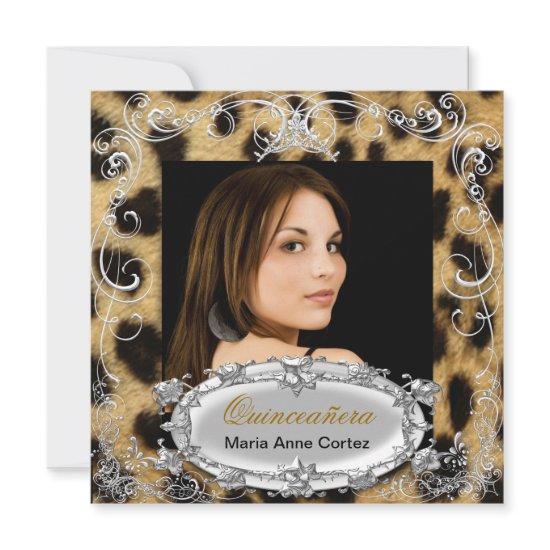 Quinceañera 15th Birthday Leopard Black Brown