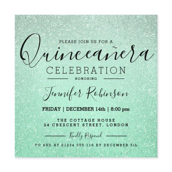 Quinceanera 15th Birthday Mint Glitter Look Paint