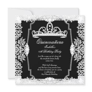 Quinceanera 15th Birthday Party Black White Lace
