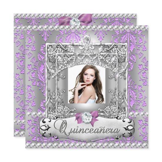Quinceanera 15th Birthday Party Damask Lilac