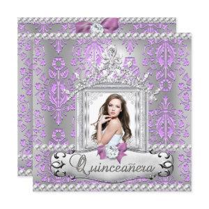 Quinceanera 15th Birthday Party Damask Lilac Pearl