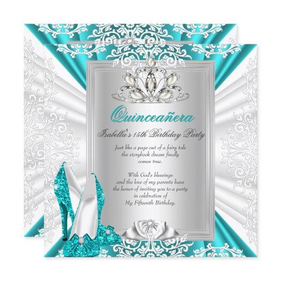 Quinceanera 15th Birthday Party Glitter Blue Heels