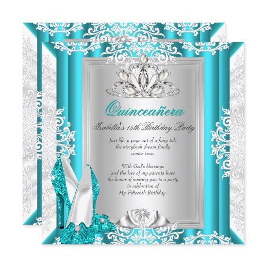 Quinceanera 15th Birthday Party Glitter Blue Shoes