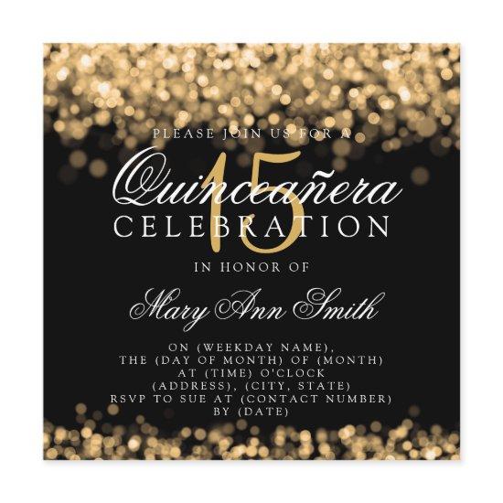 Quinceanera 15th Birthday Party Gold Lights