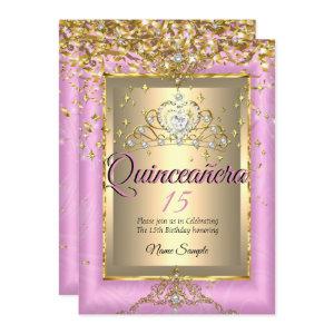 Quinceanera 15th Birthday Party Gold Pink