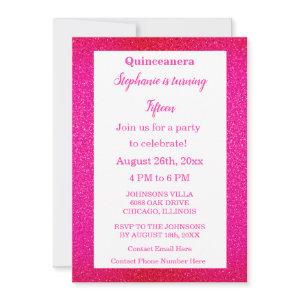 Quinceanera 15th Birthday Party Hot Pink Glitter