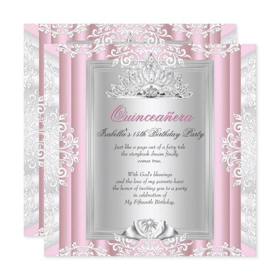Quinceanera 15th Birthday Party Light Pink Lace