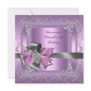 Quinceanera 15th Birthday Party Lilac Pink Silver