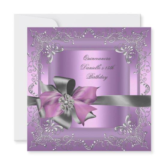 Quinceanera 15th Birthday Party Lilac Pink Silver