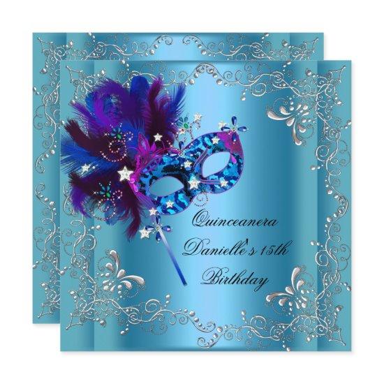 Quinceanera 15th Birthday Party Masquerade Blue
