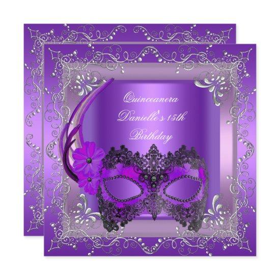 Quinceanera 15th Birthday Party Masquerade Purple