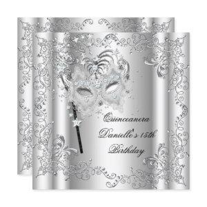 Quinceanera 15th Birthday Party Masquerade Silver
