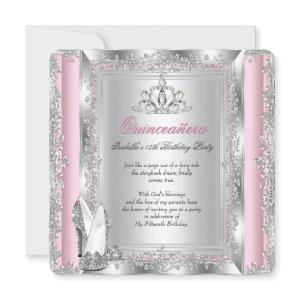 Quinceanera 15th Birthday Party Pink Silver Shoes