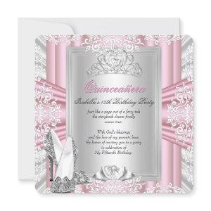 Quinceanera 15th Birthday Party Pink Silver Tiara